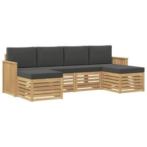 vidaXL V&auml;li diivanikomplekt 6 pcs Valge ja antratsiit
