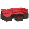 vidaXL Aia Diivanikomplekt padjaga 7 pcs Pruun Pol&uuml; Rattan