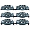 vidaXL ratastel taimealus 6 tk, roheline, 38 cm, plast