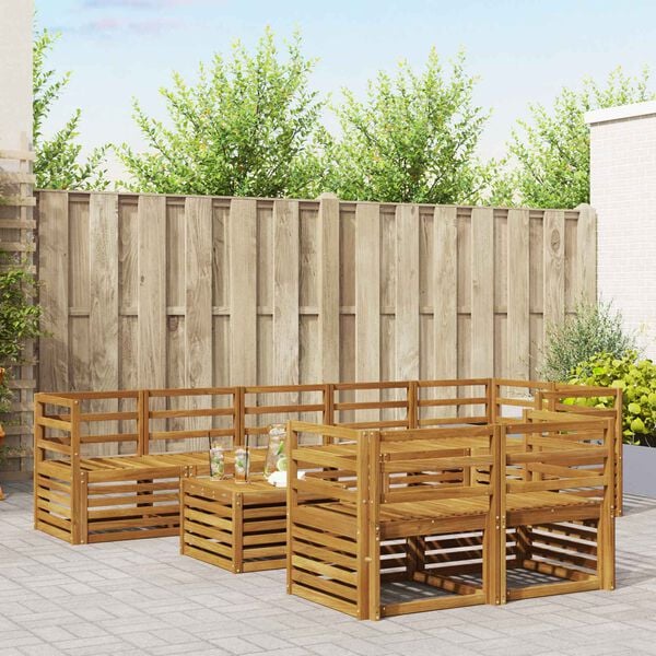 vidaXL Diivanikomplektid 9 pcs Neutraalne Tugev akatsiapuu