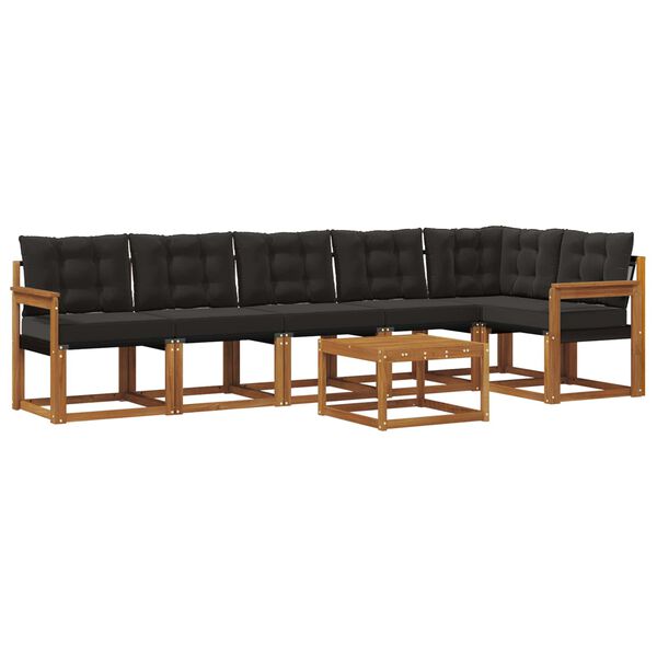 vidaXL V&auml;li diivanikomplekt padjaga 7 pcs Looduslik ja must