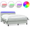 vidaXL kontinentaalvoodi madrats ja LED, helehall, 140x210 cm, samet
