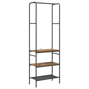 vidaXL Riidepuu riiuliga Vana puit 60 x 30 x 171 cm Tehispuit