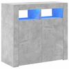 vidaXL puhvetkapp LED-tulega, betoonhall, 80 x 35 x 75 cm