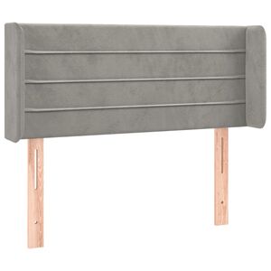 vidaXL voodipeats servadega, helehall, 83x16x78/88 cm, samet
