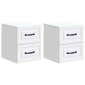 vidaXL Seinale kinnitatav &ouml;&ouml;tis sahtliga 2 pcs Valge 34,5 x 33 x 40 cm