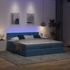 vidaXL Ottomani voodiraam madratsitega, tumesinine, 200x200 cm, samet