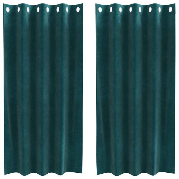 vidaXL Pimendavad kardinad 2 pcs Tume rohelise 140 x 175 cm Samet