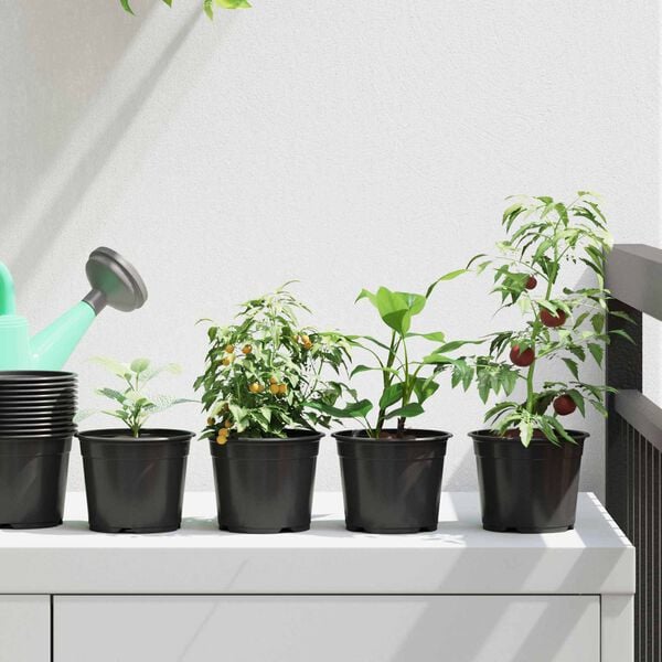 vidaXL Lillepott 50 pcs Must &Oslash; 15 x 12.5 cm Plastmass