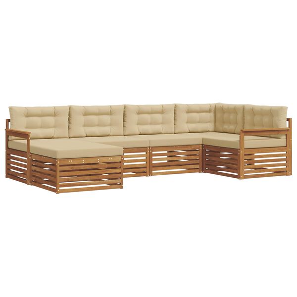 vidaXL V&auml;li diivanikomplekt padjaga 6 pcs Looduslik ja beež