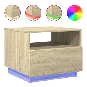 vidaXL kohvilaud LED-tuledega, Sonoma tamm, 50 x 49 x 40 cm