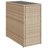 vidaXL aia k&uuml;lglaud klaasplaadiga, beež, 58 x 27,5 x 55 cm, pol&uuml;rotang
