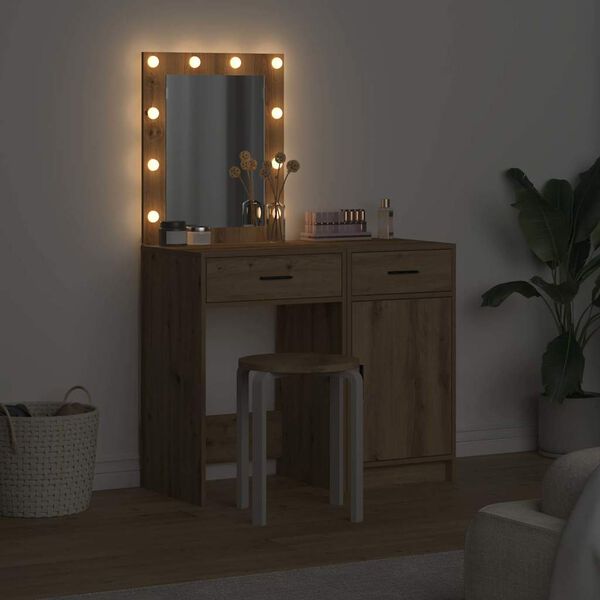 vidaXL Riietumislaud sahtliga 2 pcs Pruun 50 x 41 x 135 cm Tehispuit