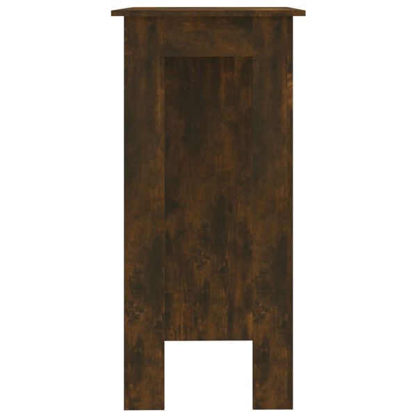 vidaXL baarilaud riiuliga, suitsutatud tamm, 102x50x103,5 cm tehispuit