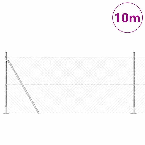 vidaXL Aiapost H&otilde;bedane 10 x 0,8 m (40 x 40 mm mesh) Teras