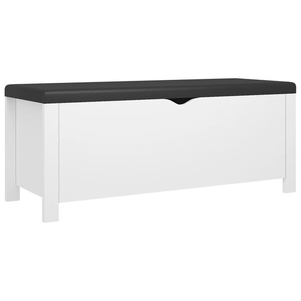 vidaXL hoiukast padjaga, valge, 105 x 40 x 45 cm, tehispuit