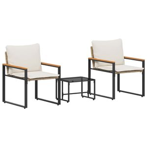 vidaXL M&ouml;&ouml;blisete padjaga 3 pcs Bež ja koorevalge Rotang