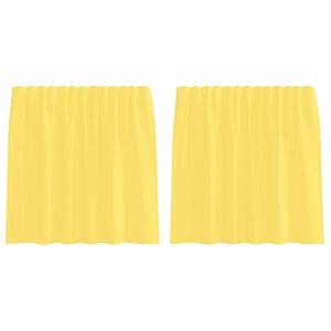 vidaXL voile kardinad varrastaskutega 2 tk, kollased
