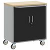 vidaXL Veok&auml;ru rullik riiuliga rattaga Must ja Hall 75 x 45 x 85 cm