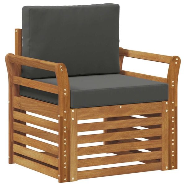 vidaXL V&auml;li diivanikomplekt Tugev akaatsiapuit ja pol&uuml;ester Neutraalne