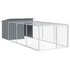 vidaXL koerakuut jooksualaga, antratsiithall, 153 x 396 x 110 cm, tsingitud teras