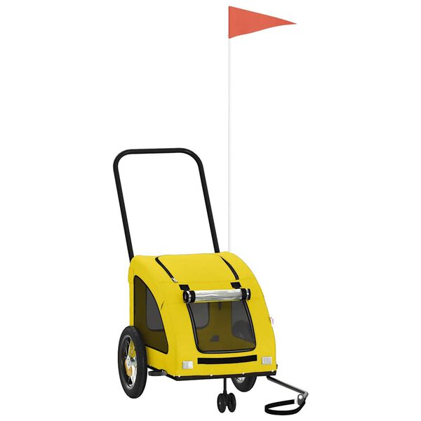 vidaXL lemmiklooma ratta järelkäru, kollane, kangas/raud