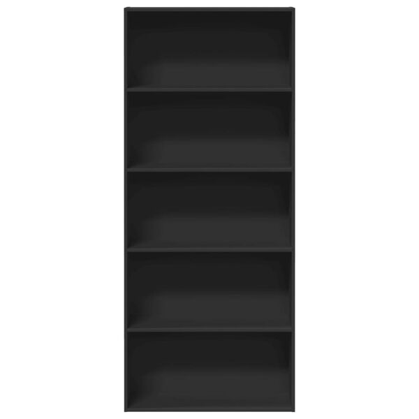 vidaXL raamaturiiul, must 80x30x189 cm, tehispuit