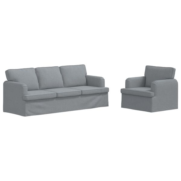 vidaXL Diivan 2 pcs Helehall &Uuml;ldm&otilde;&otilde;tmed: 201 x 80 x 85 cm (L x S x K)