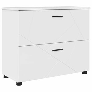 vidaXL Vannitoa kapp sahtliga Kergelt l&auml;ikiv valge 76,5 x 35 x 64 cm