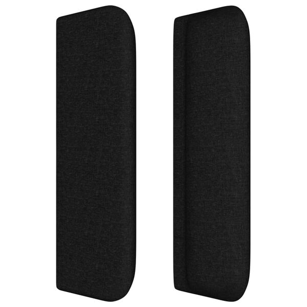 vidaXL voodipeats servadega, must, 203x16x78/88 cm, kangas