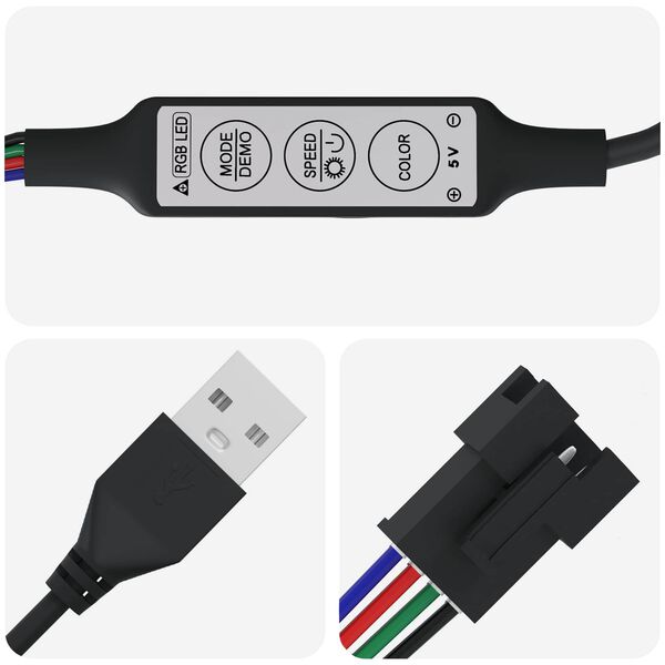 vidaXL LED Ribad 4 pcs Must ja l&auml;bipaistev 250 x 0,8 x 0,3 cm