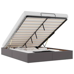 vidaXL Ottomani voodiraam ilma madratsita, hall, 140x200 cm, kunstnahk