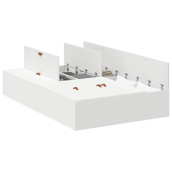 vidaXL Voodi hoiukohaga raam Valge 120 x 190 cm Tehispuit