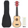 vidaXL sopran ukulele komplekt kotiga lastele naturaalne 23"