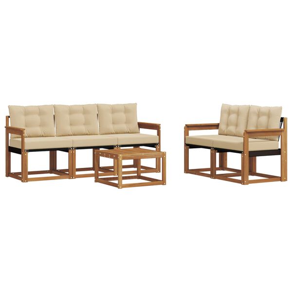 vidaXL V&auml;li diivanikomplekt padjaga 6 pcs Looduslik ja beež