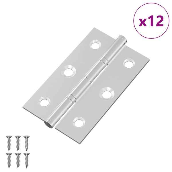 vidaXL Hing &Uuml;ksv&auml;rviline 12 pcs H&otilde;bedane 58 x 35 x 1 mm Teras