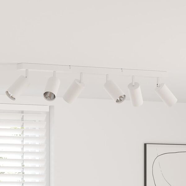 vidaXL Lae kohtvalgusti prožektoritega Valge 73 x 6 x 16 cm Metall