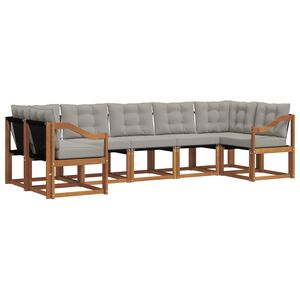 vidaXL V&auml;li diivanikomplekt padjaga 7 pcs Looduslik ja Hele Hall