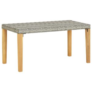 vidaXL aiapink, 120 cm, hall, pol&uuml;rotang ja akaatsiapuit