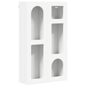 vidaXL Seinakapp riiuliga Valge 59 x 20 x 100 cm Tehispuit