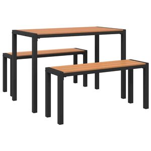 vidaXL Aia s&ouml;&ouml;gilaudade komplekt 3 pcs Pruun Teras