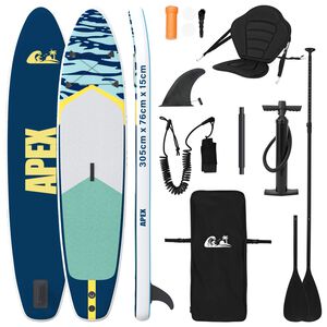 vidaXL SUP laud koos istmega 2-in-1 APEX 305 x 76 x 15 cm Sinine jaoks