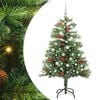 vidaXL Tehisj&otilde;ulupuu LED -ribatuledega Roheline 150 cm PVC ja metall