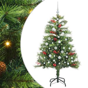 vidaXL Tehisj&otilde;ulupuu LED -ribatuledega Roheline 150 cm PVC ja metall