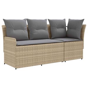 vidaXL Aia k&auml;sitoe diivan nurk-sofaga padjaga 2 T&uuml;kk Beež ja heledhall