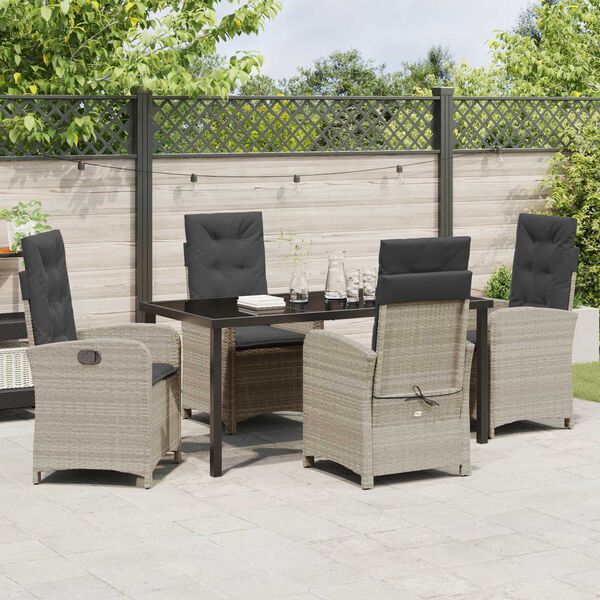 vidaXL Aia s&ouml;&ouml;gilaudade komplekt padjaga 5 pcs Helehall pol&uuml;rotang