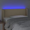 vidaXL LED-voodipeats, kreemjas, 93x16x78/88 cm, kangas