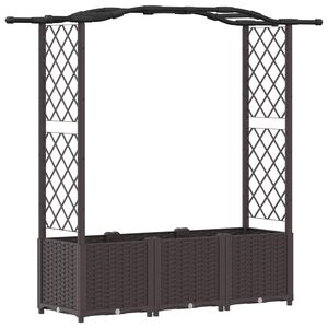 vidaXL T&otilde;stetud Padi Kase ja Katusega Pruun 164 x 40 x 138 cm PP