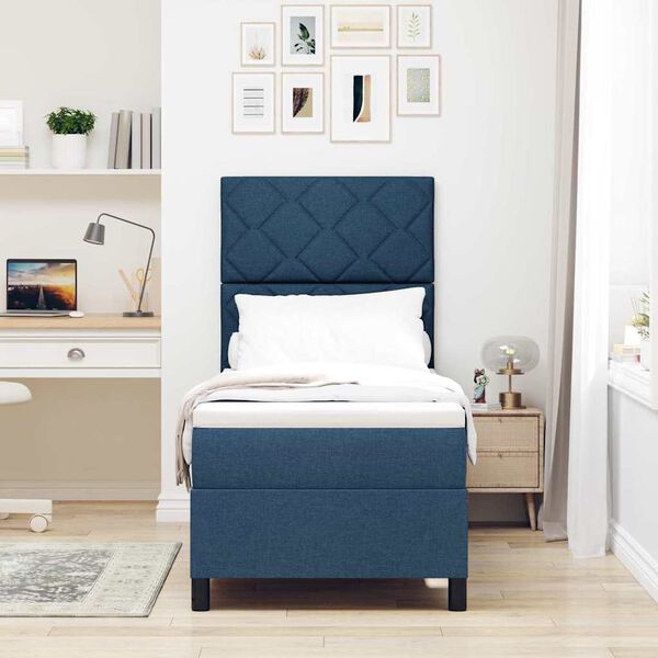 vidaXL Karbi vedrumadrats madratsiga peaga Sinine 80 x 200 cm kangas