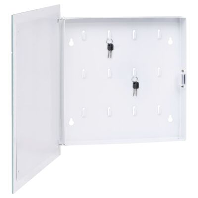 vidaXL võtmekarp magnetplaadiga, valge, 35 x 35 x 5,5 cm